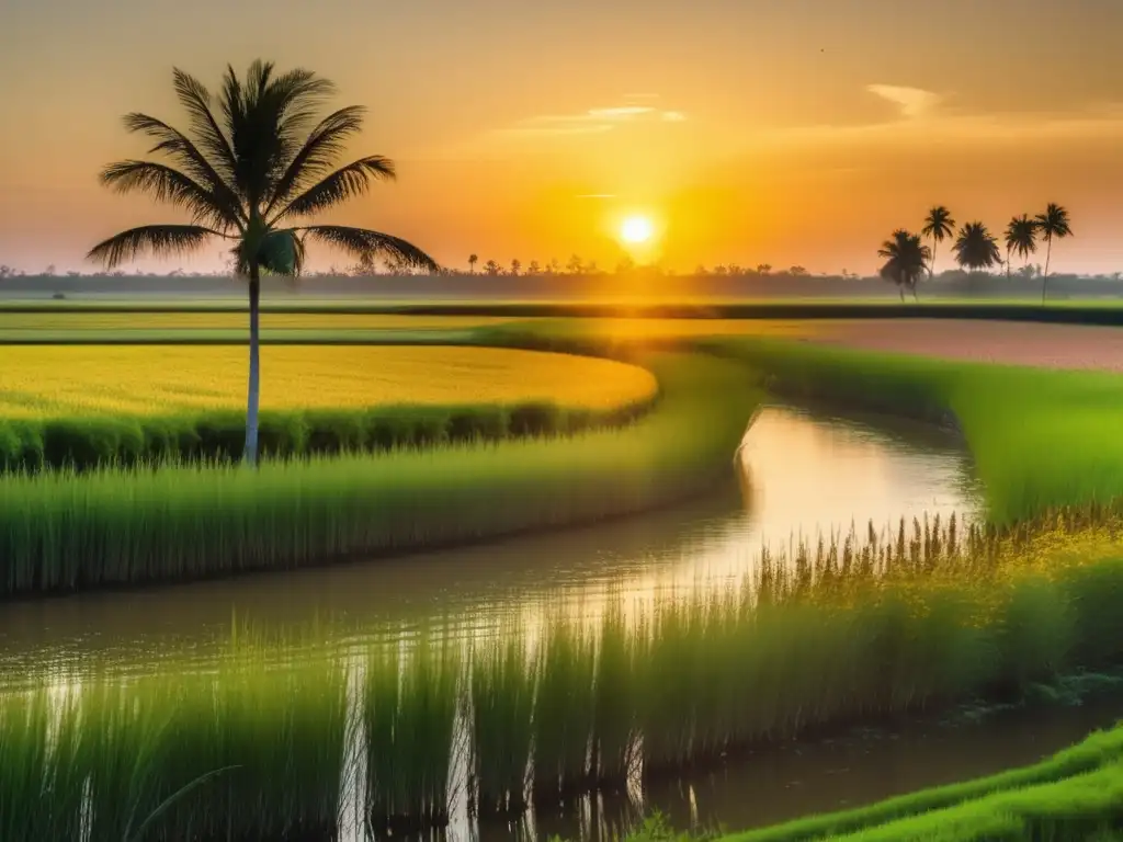 Un amanecer en el Delta del Nilo, con paisajes vibrantes y exuberantes