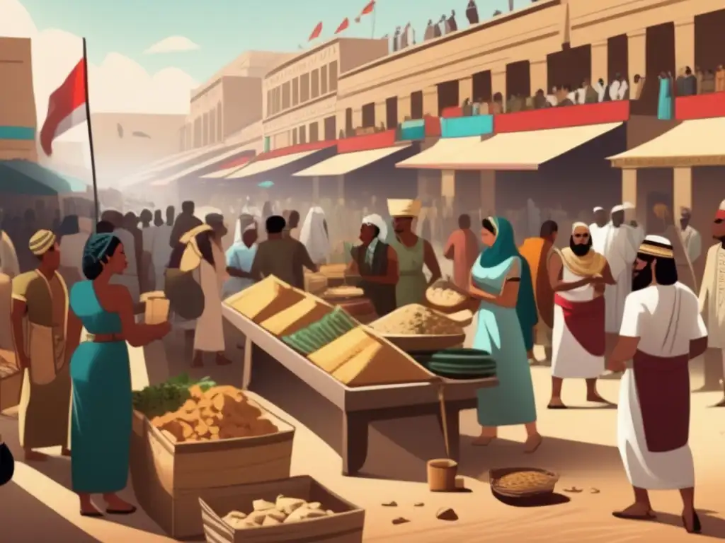 Un animado mercado del Primer Periodo Intermedio de Egipto muestra la descentralización política y social de la época