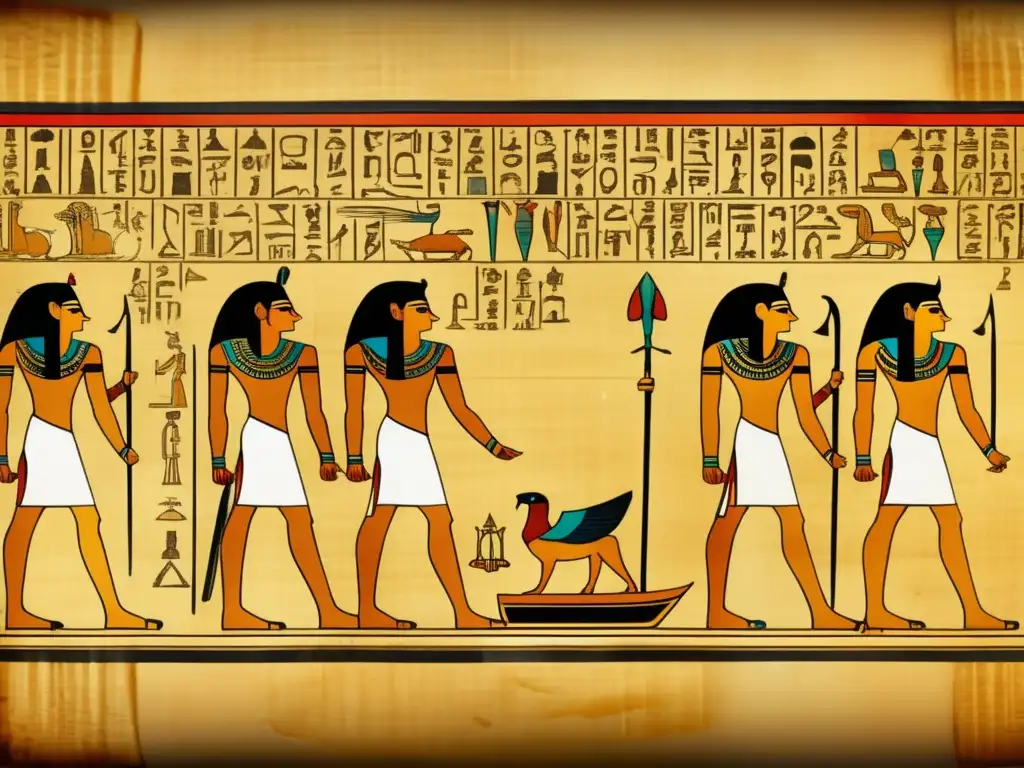 Una antigua y detallada imagen en 8K de un papiro egipcio despliega su majestuosidad