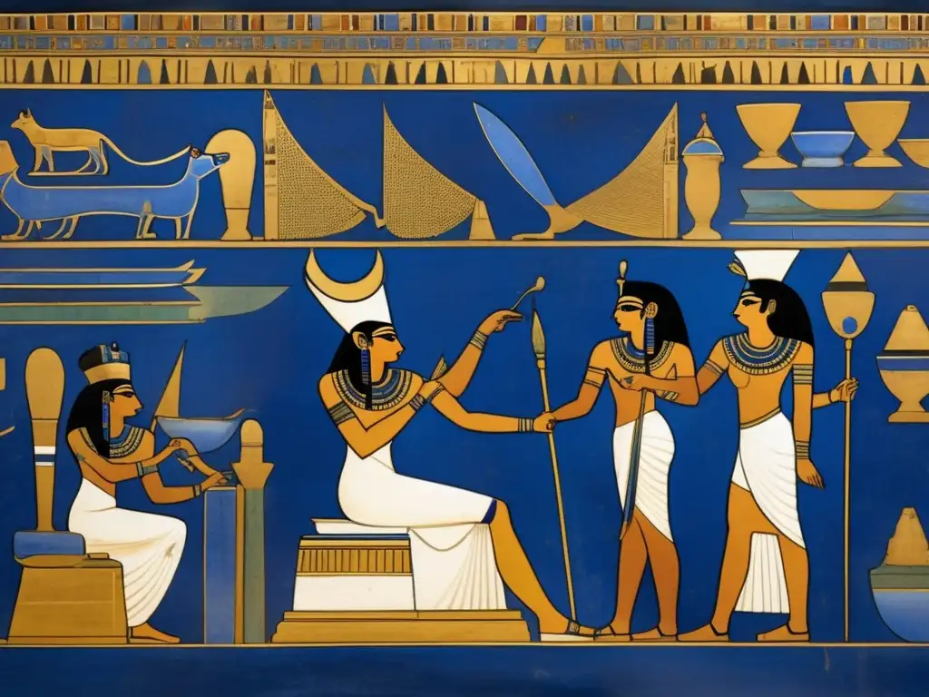 Una antigua mural egipcia muestra el significado del lapislázuli en la pintura