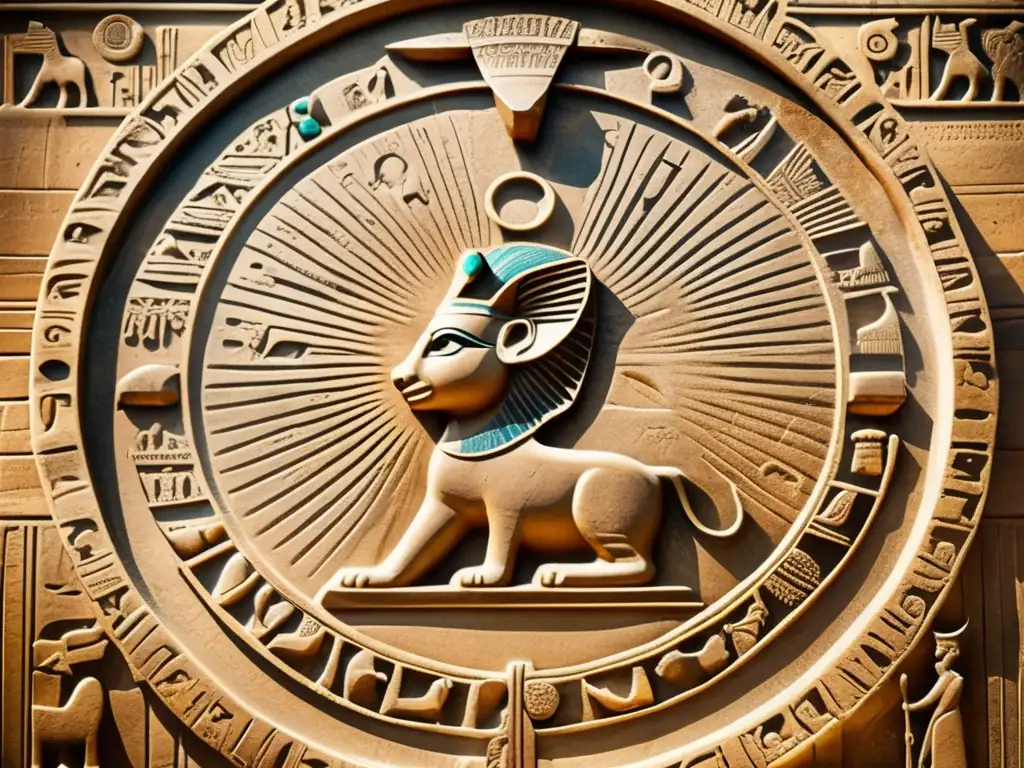 El antiguo Calendario astronómico egipcio se despliega en una rueda zodiacal tallada en una piedra antigua