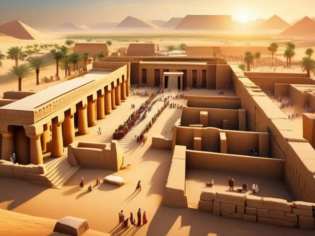 El antiguo corazón espiritual de Egipto en Karnak, bañado en cálida luz dorada