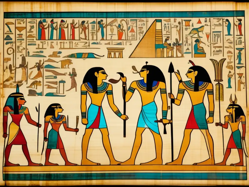 Un antiguo papiro egipcio muestra una batalla cósmica de dioses