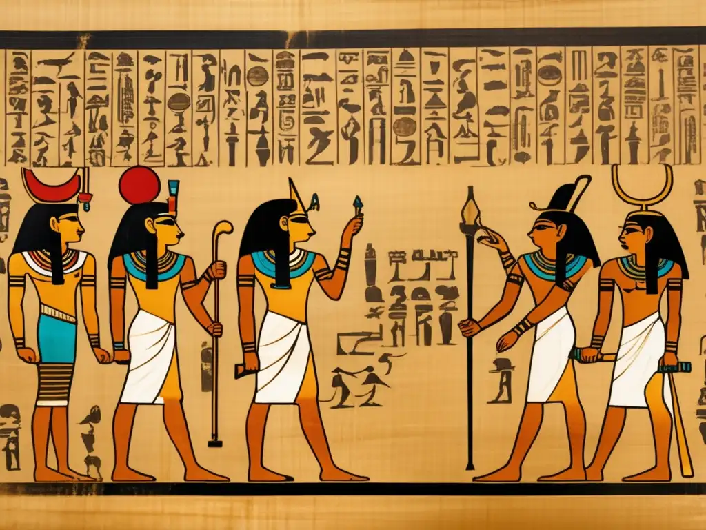 Un antiguo papiro egipcio de 8K muestra jeroglíficos detallados, revelando la influencia de la inteligencia militar en la sociedad egipcia