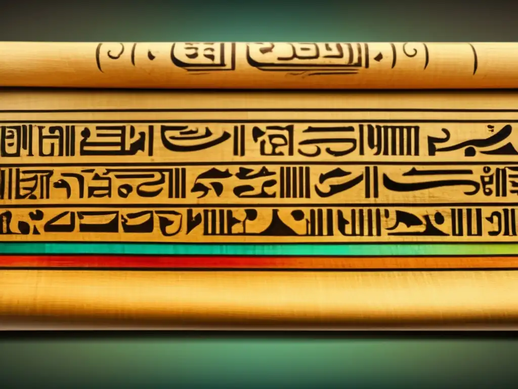 Un antiguo papiro egipcio despliega sus registros contables, revelando un legado histórico lleno de colores y fascinación