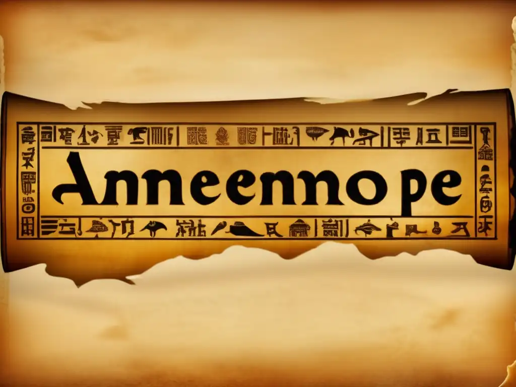 Un antiguo pergamino adornado con jeroglíficos detallados que representan las Enseñanzas de Amenemope para rectitud