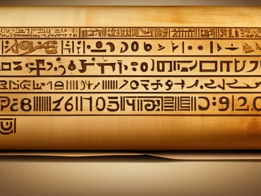 Un antiguo pergamino egipcio muestra cálculos y diagramas matemáticos detallados