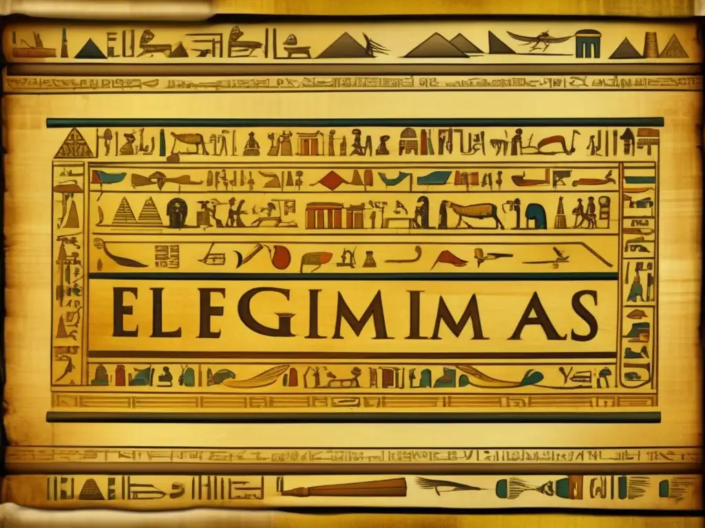 Un antiguo pergamino egipcio desplegado, con jeroglíficos meticulosos que revelan las técnicas de datación de momias