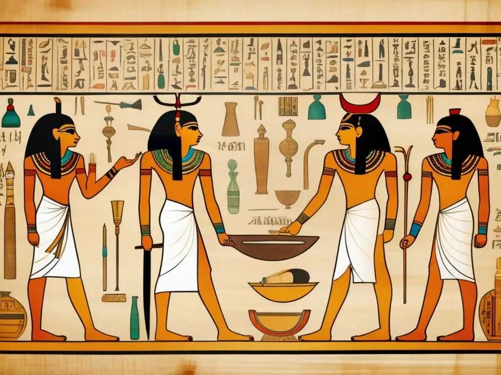 Un antiguo pergamino egipcio del Imperio Medio muestra avances en medicina, con ilustraciones detalladas de prácticas curativas y remedios