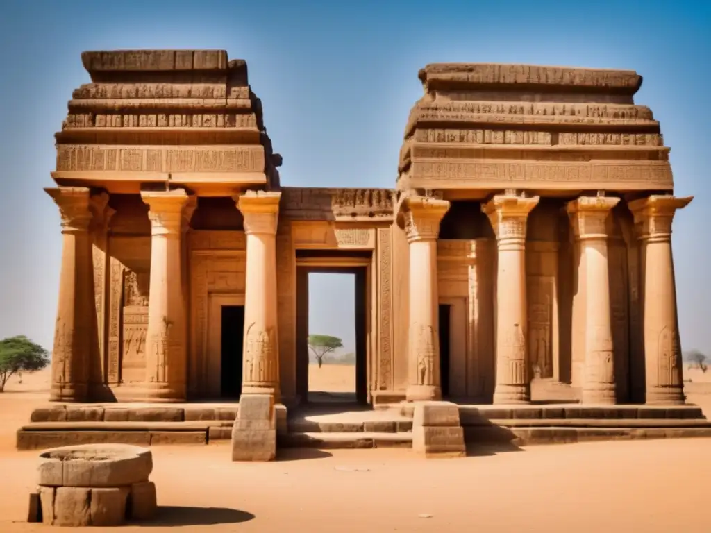 El antiguo templo dedicado a la diosa Pakhet en Beni Hasan, se alza imponente bajo un cielo azul claro