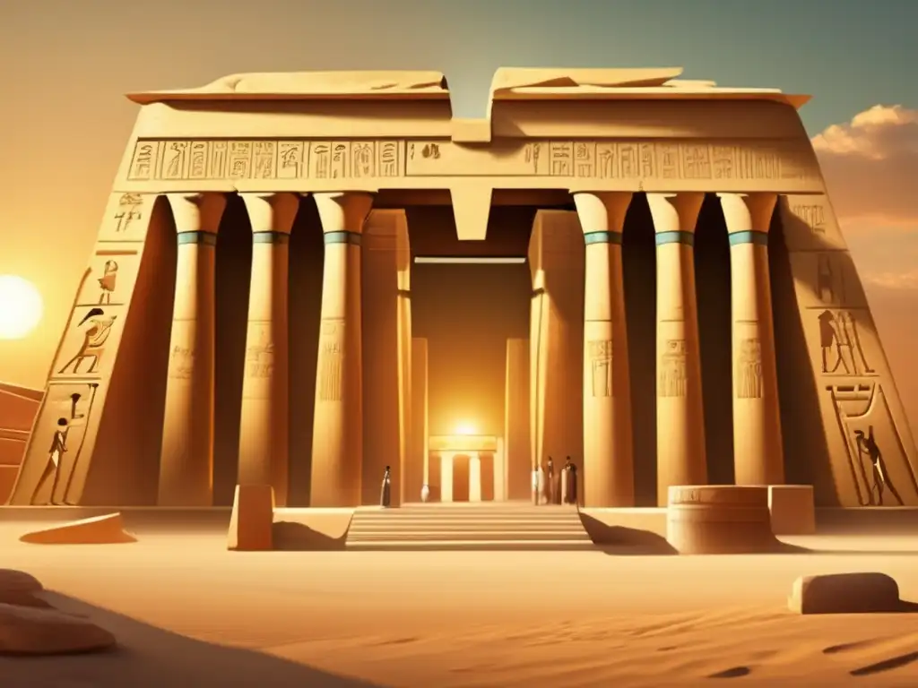 El antiguo templo egipcio de litoterapia muestra su majestuosidad