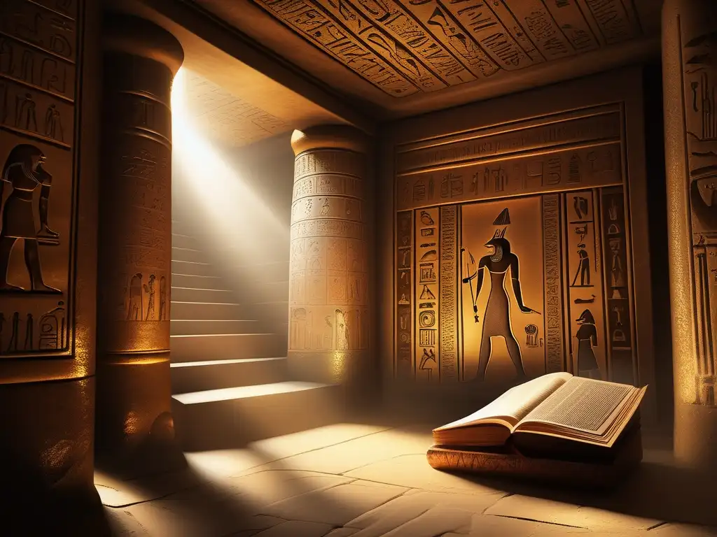 Un antiguo templo egipcio lleno de misterio y fascinantes jeroglíficos