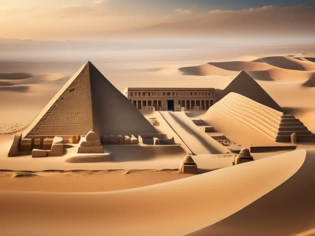 Descubriendo los misterios del antiguo Egipto Un antiguo templo parcialmente excavado en Egipto, del reinado de Qakare Ibi