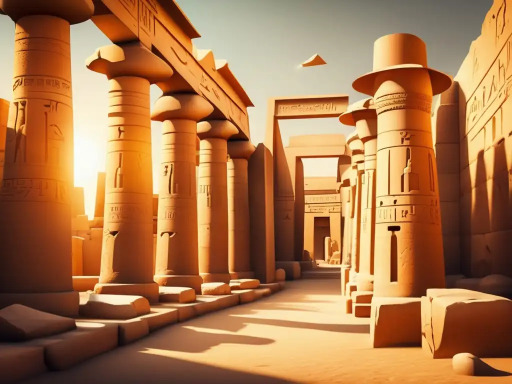 Ruinas del Templo de Karnak en Luxor, Egipto: Un viaje al pasado Los antiguos restos del Templo de Karnak en Luxor, Egipto, revelan su grandeza y magnificencia