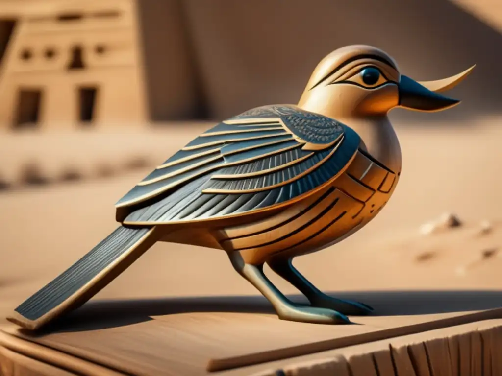 Una apasionante imagen en alta resolución de un antiguo artefacto egipcio conocido como el 'Pájaro de Saqqara'