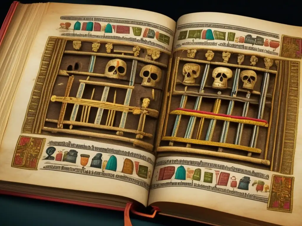 Exploración arqueológica del Libro de los Muertos: jeroglíficos y simbolismos en una imagen vintage de alta resolución
