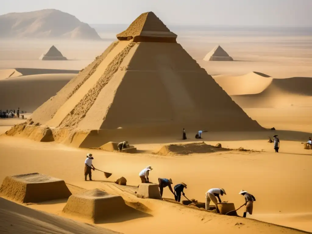 Arqueólogos desenterrando secretos de la pirámide de Hawara