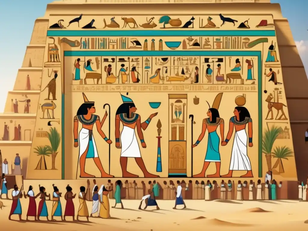 Espectroscopía en el arte egipcio: Magnífico mural detallado de la vida egipcia antigua