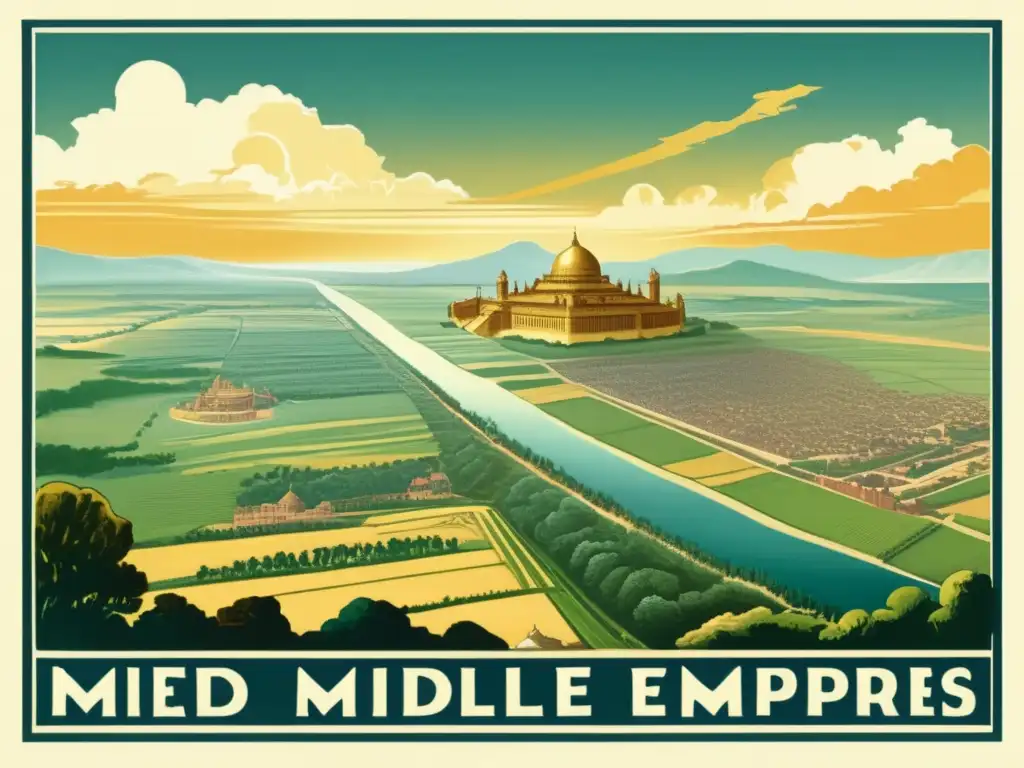 Una ilustración vintage asombrosa que muestra las conquistas y colonias del Imperio Medio