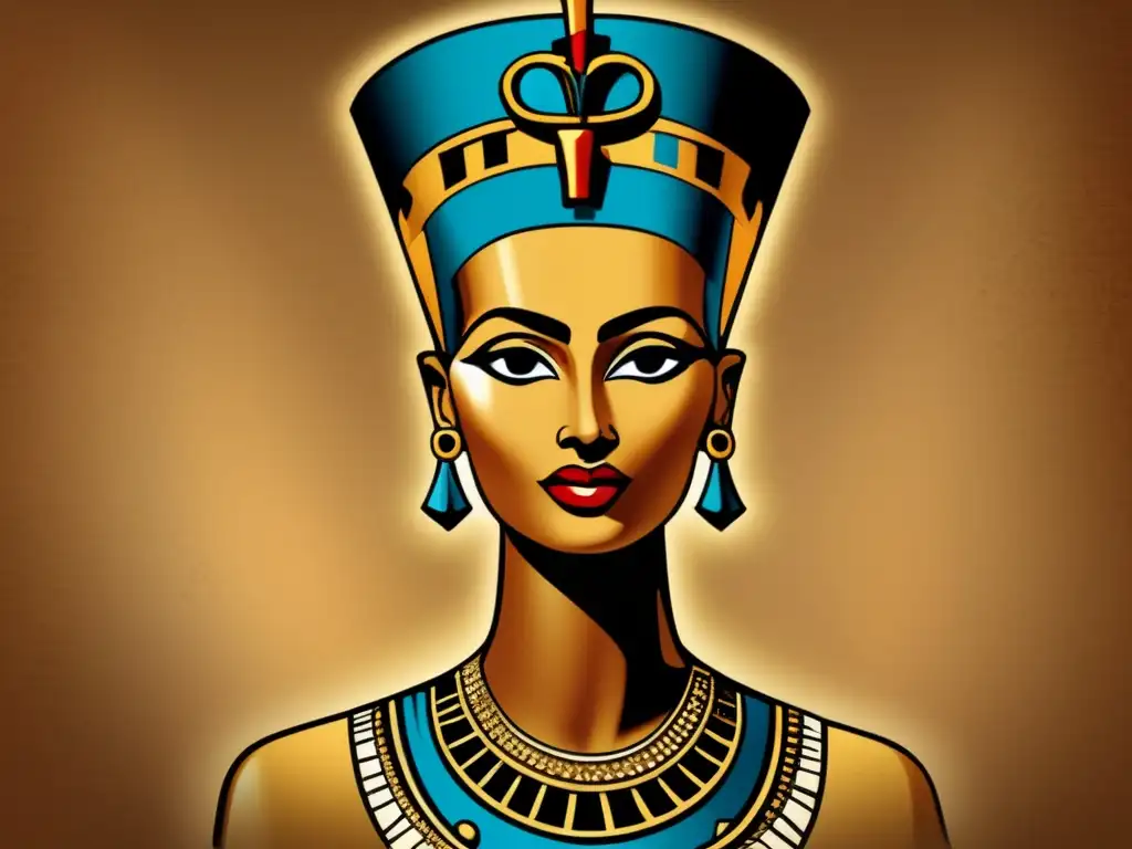 La belleza exquisita de Nefertiti, emblemática Reina del antiguo Egipto en la Estética del Imperio Nuevo