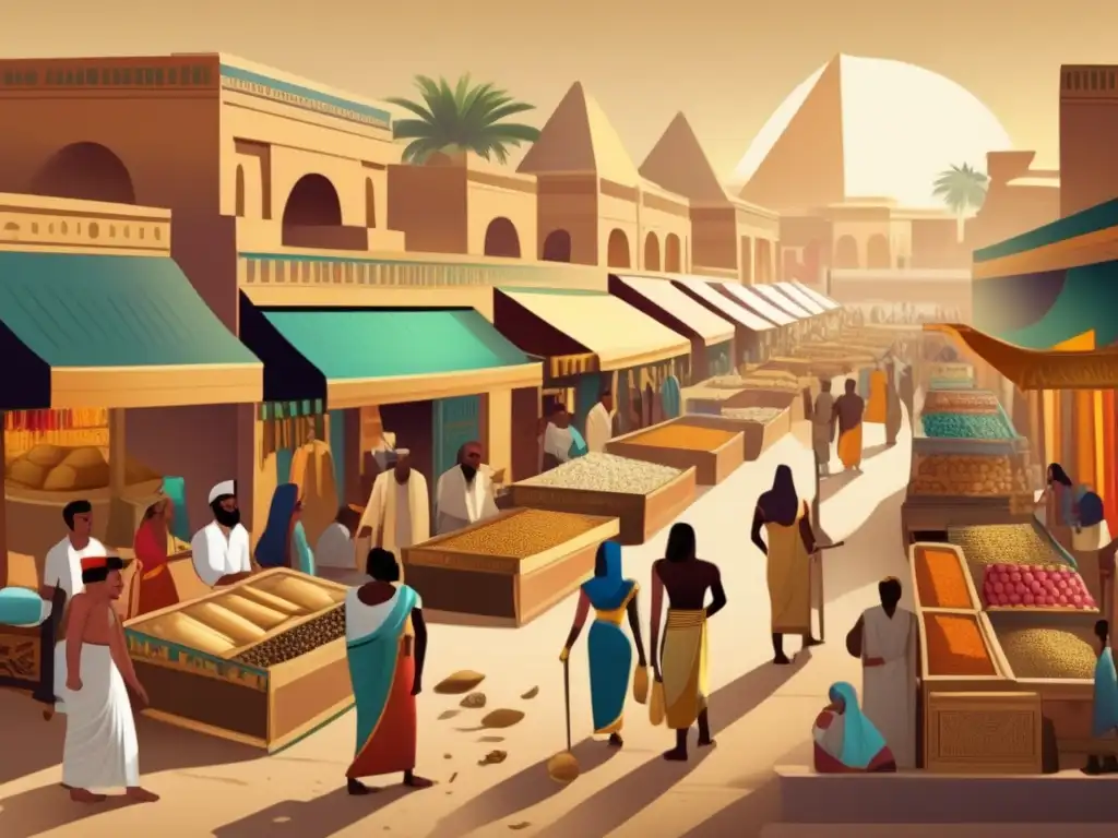 Un bullicioso mercado en el antiguo Egipto muestra la importancia de las importaciones egipcias de la civilización de Punt