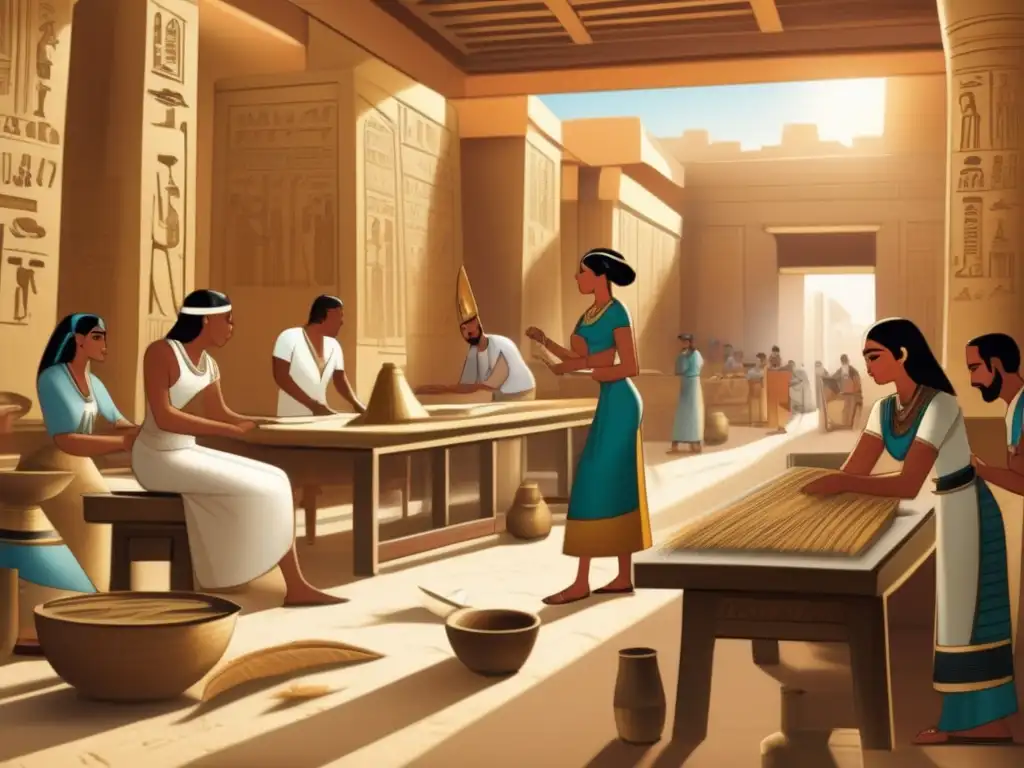 Un bullicioso taller en el antiguo Egipto muestra la organización laboral de los talleres reales