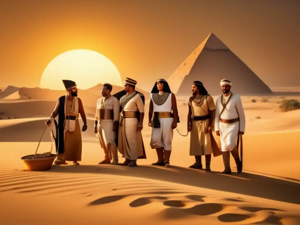 Búsqueda apasionante de tumbas faraones en el desierto egipcio: exploradores desenterrando misterios y tesoros en la Dinastía 0