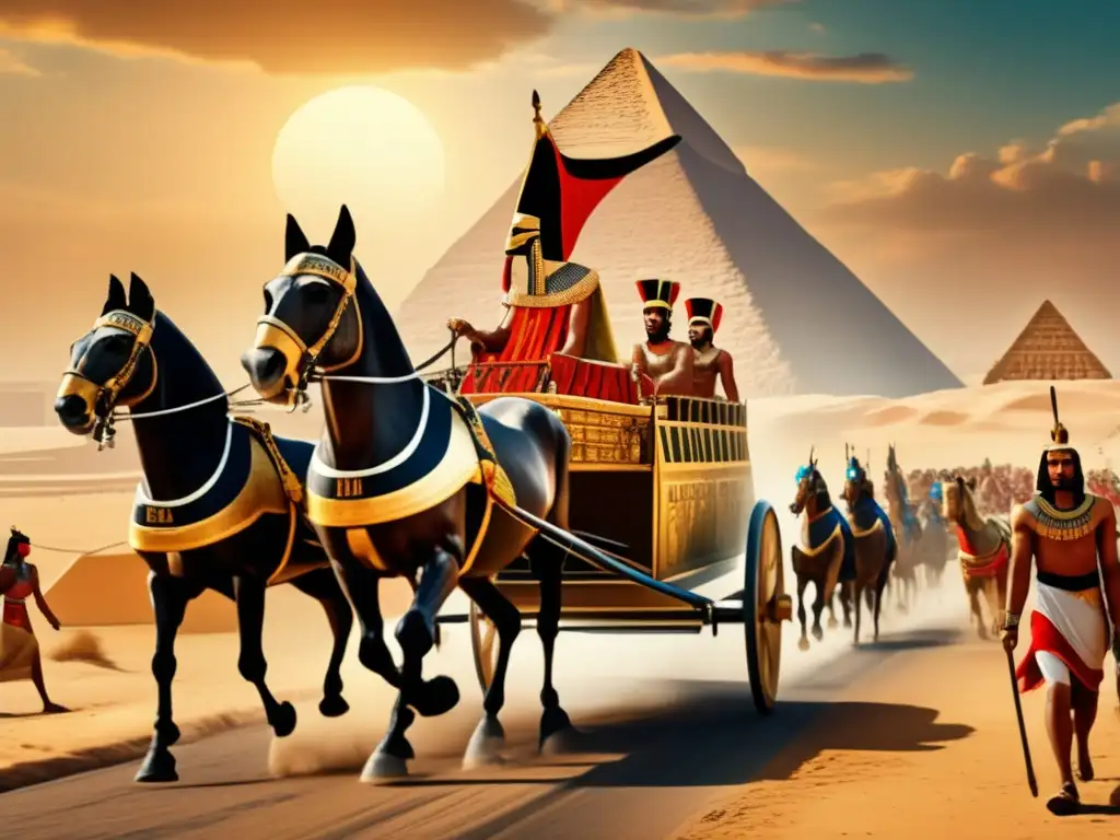 Evolución del carro de guerra egipcio: una procesión grandiosa en el antiguo Egipto destaca la influencia de los carros de guerra en la sociedad