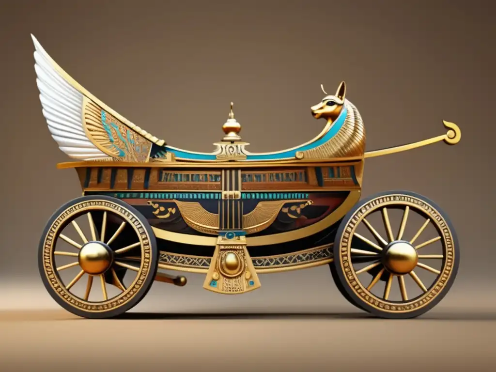 Evolución del carro de guerra egipcio: Imagen detallada de un antiguo carro de guerra egipcio, con diseño e ingeniería intrincados