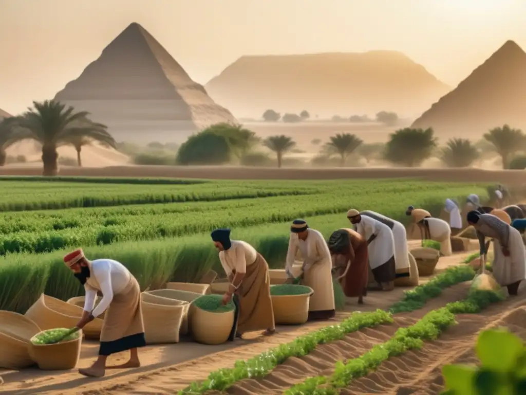 Un cautivador legado agrícola egipcio: antiguas técnicas de riego se mezclan con influencias modernas en un paisaje verde y fértil