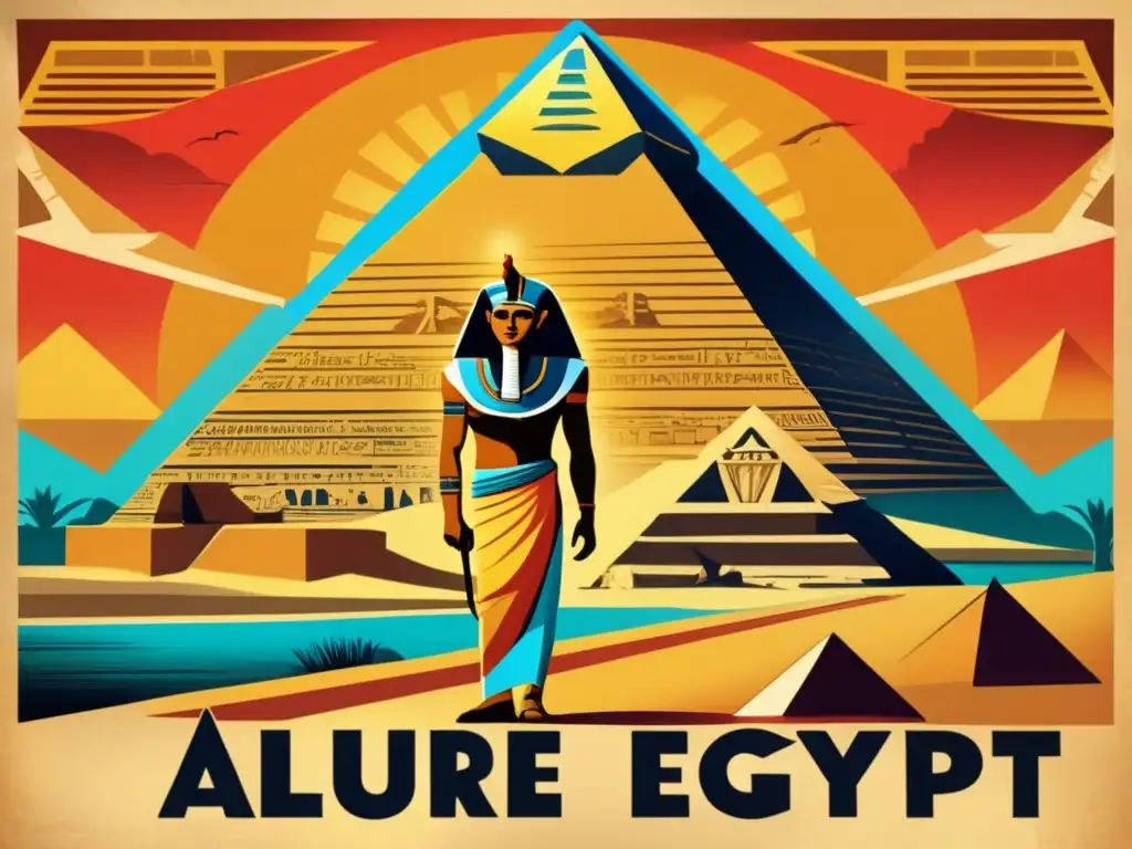 Una representación cinematográfica del antiguo Egipto, con un cautivador póster vintage