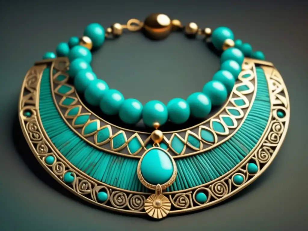 Un collar Menat vintage de Egipto Antiguo, símbolo de fertilidad y abundancia