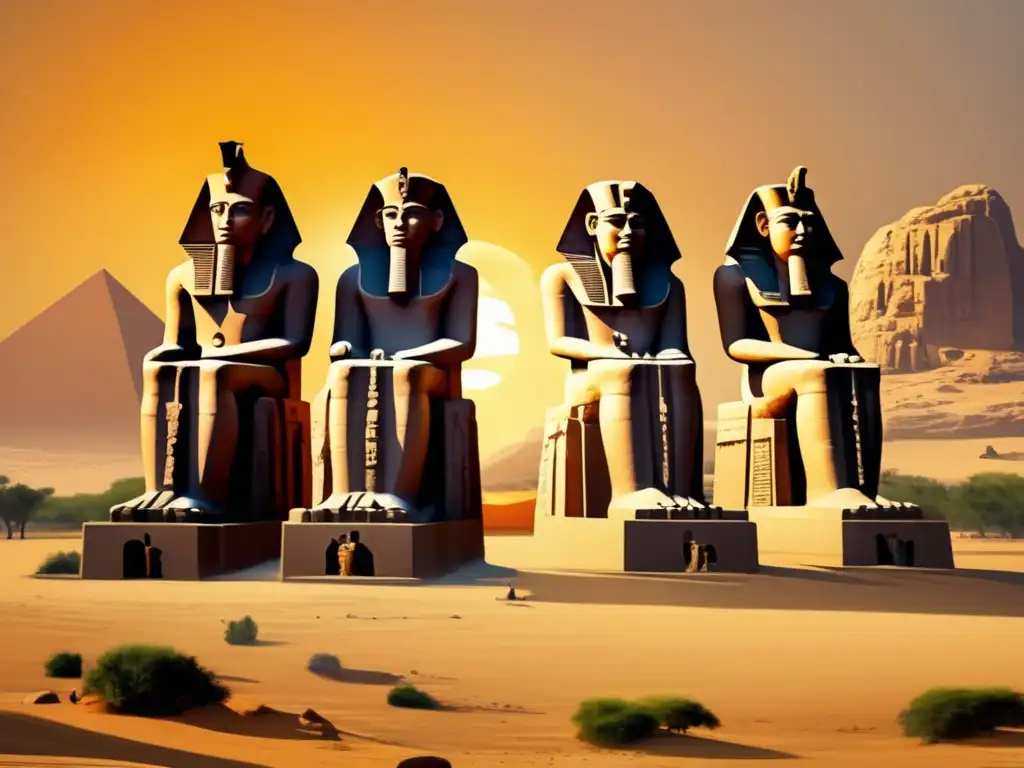 Colosos de Memnón, guardianes majestuosos en el desierto egipcio, testigos de la historia y la mitología