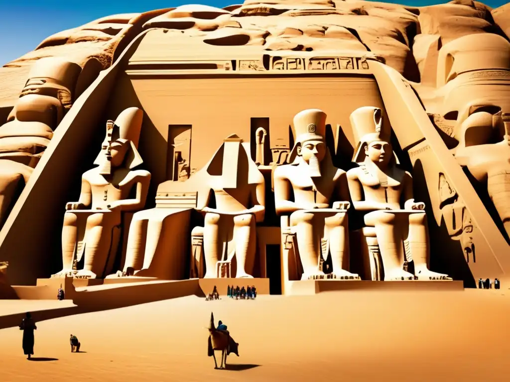 Los colosos de Abu Simbel, Ramsés II, imponentes en su majestuosidad en el desierto egipcio