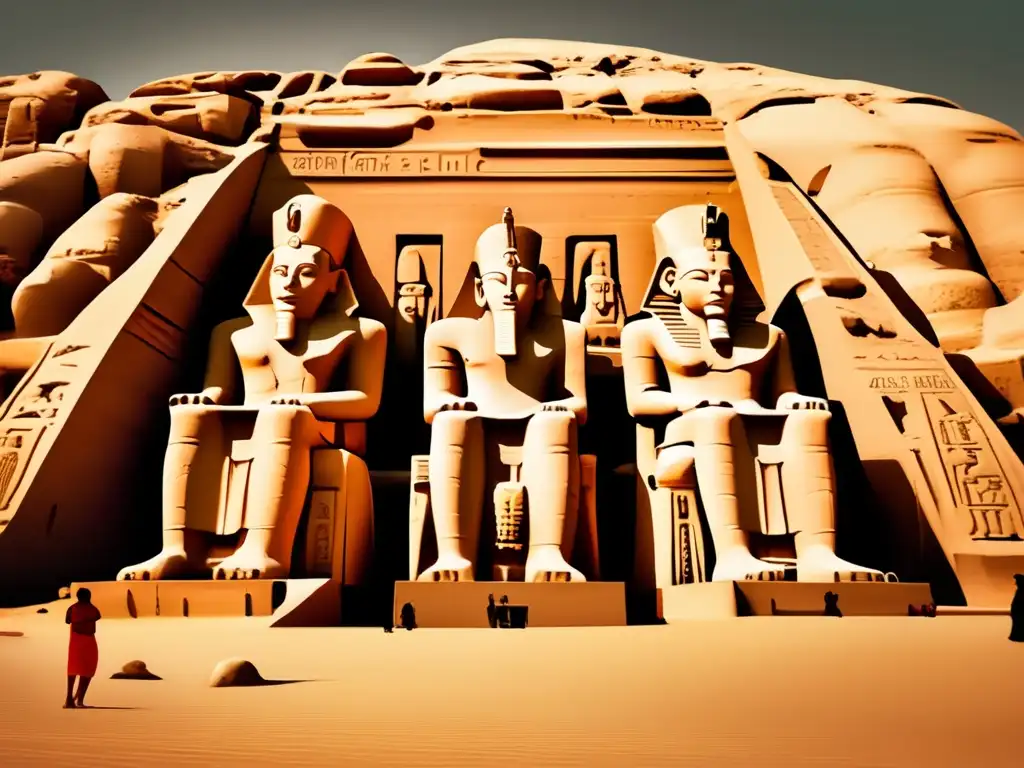 Los colosos de Abu Simbel, Ramsés II, guardan majestuosos la entrada al complejo del templo
