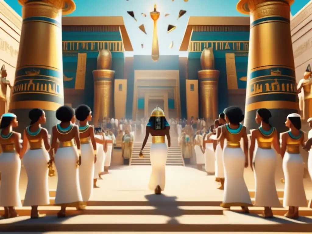 Danza sagrada en la civilización egipcia: Una escena vibrante de un antiguo ritual religioso en Egipto