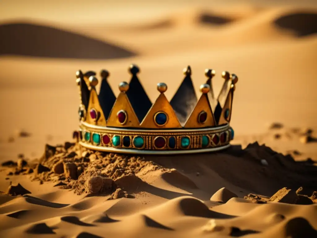 La decadencia del poder faraónico en la VI Dinastía se refleja en una corona antigua y desgastada, adornada con joyas