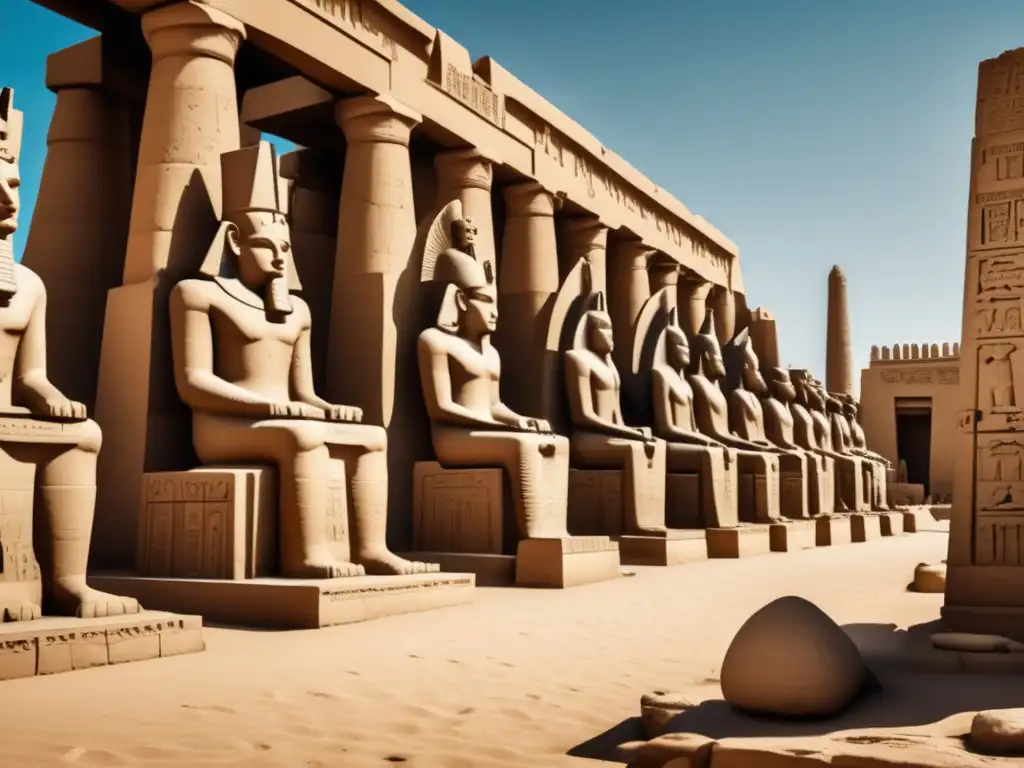 Descubrimiento de nuevas estatuas en el majestuoso Templo de Karnak, con detalles intrincados y aire de misterio