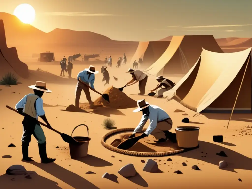Descubrimientos predinásticos se revelan en una emocionante excavación arqueológica en el desierto, bajo el brillante sol