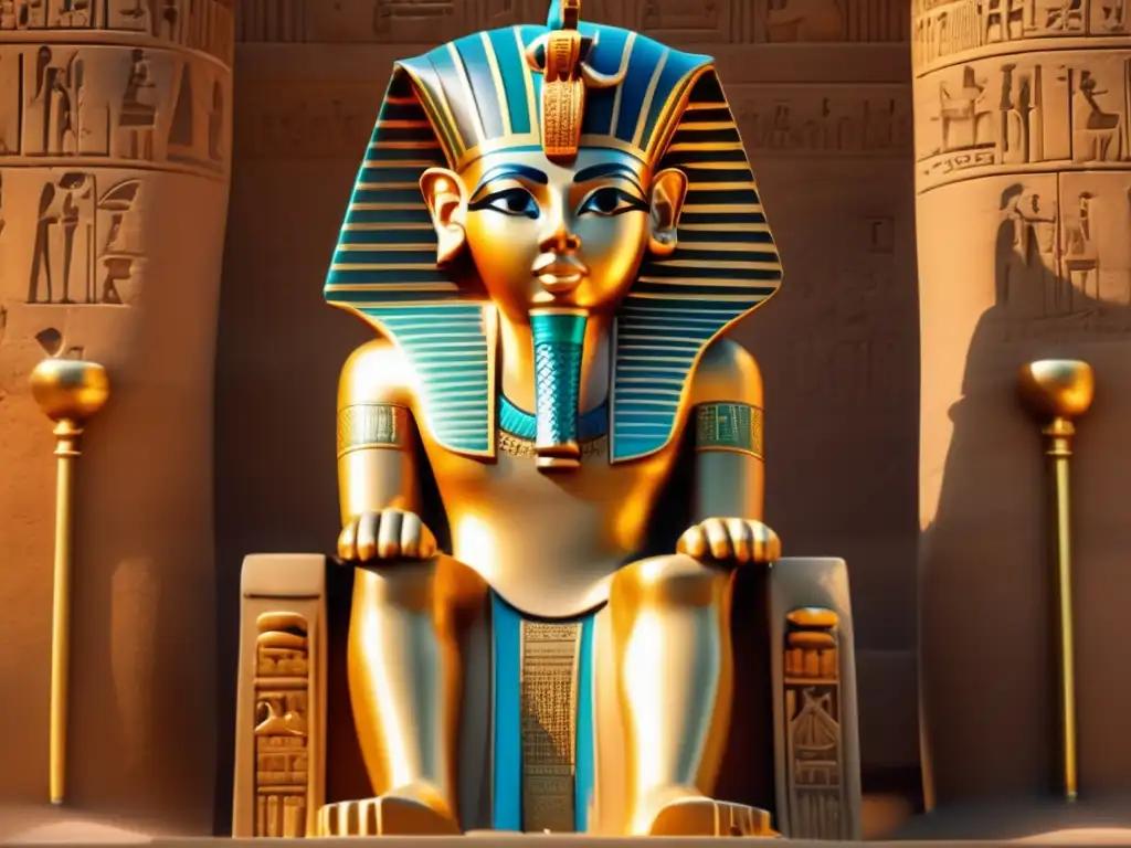 Una detallada imagen en 8k de una estatua del Arte Dinástico Temprano de Egipto
