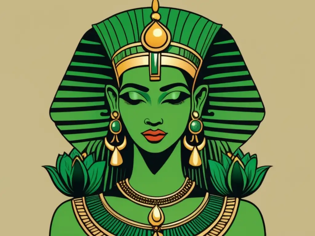 Heqet, la diosa egipcia de la fertilidad, se representa en una imagen detallada y ultradetallada