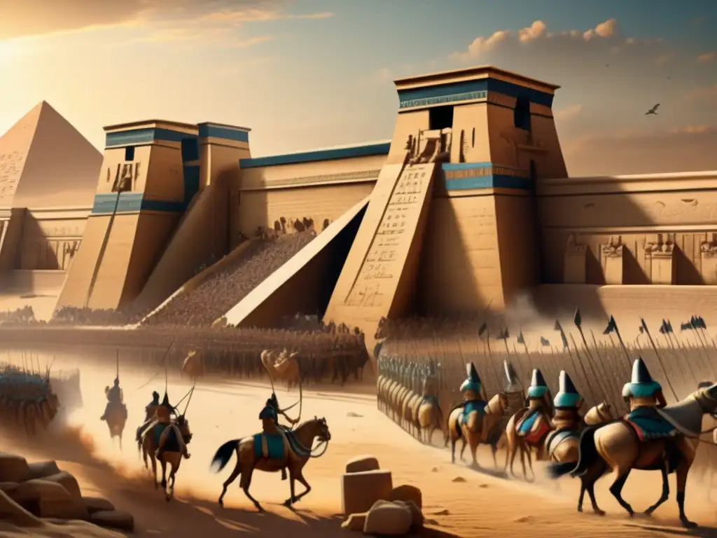 Dramática escena de guerra antigua en Egipto