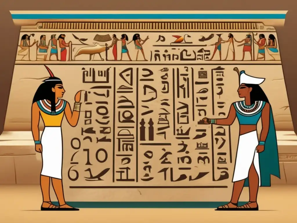 Emocionante escena del desciframiento del calendario egipcio en jeroglíficos