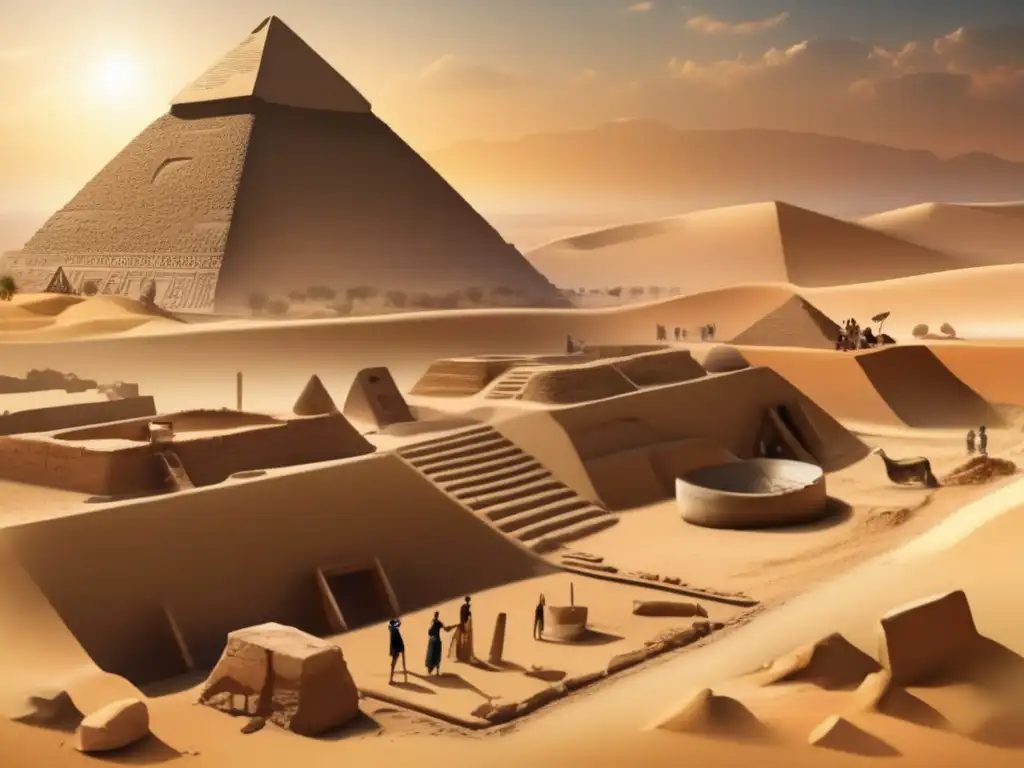 Emocionante escena de una excavación arqueológica en Egipto, donde la inteligencia artificial revoluciona la arqueología egipcia