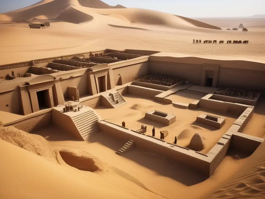 Emocionante excavación arqueológica en Egipto antiguo, revelando manifestaciones artísticas del Antiguo Egipto en un sitio de excavación histórico