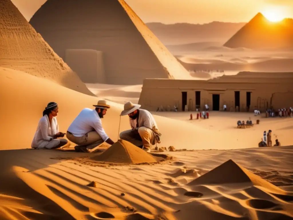 Emocionante imagen de arqueólogos descubriendo artefactos de la época de Tutankamón en una expedición en el desierto egipcio