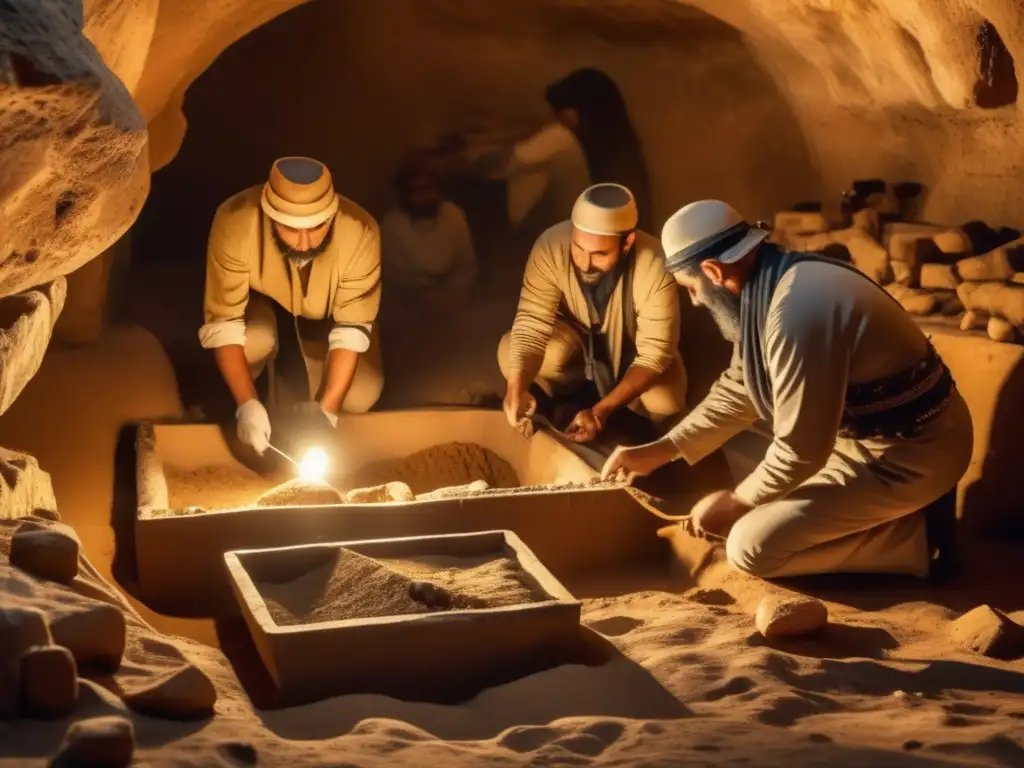 Emocionante imagen de arqueólogos excavando una cámara funeraria en el Mediterráneo, revelando tesoros antiguos