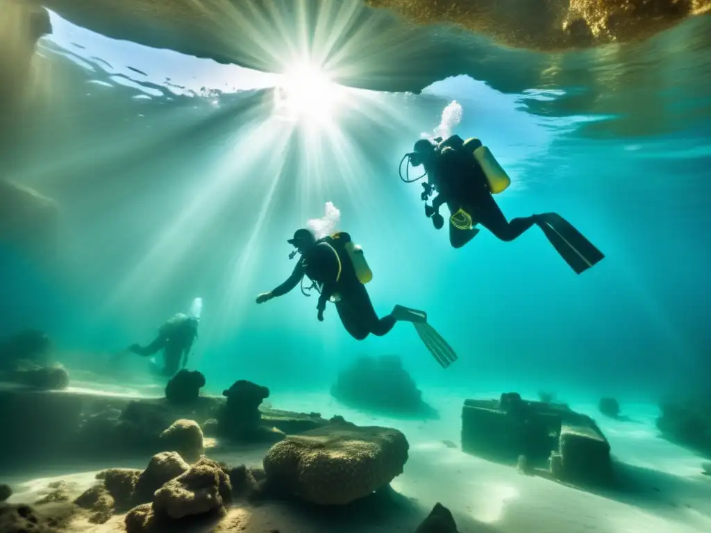 'Emocionante imagen vintage de arqueología subacuática en Egipto