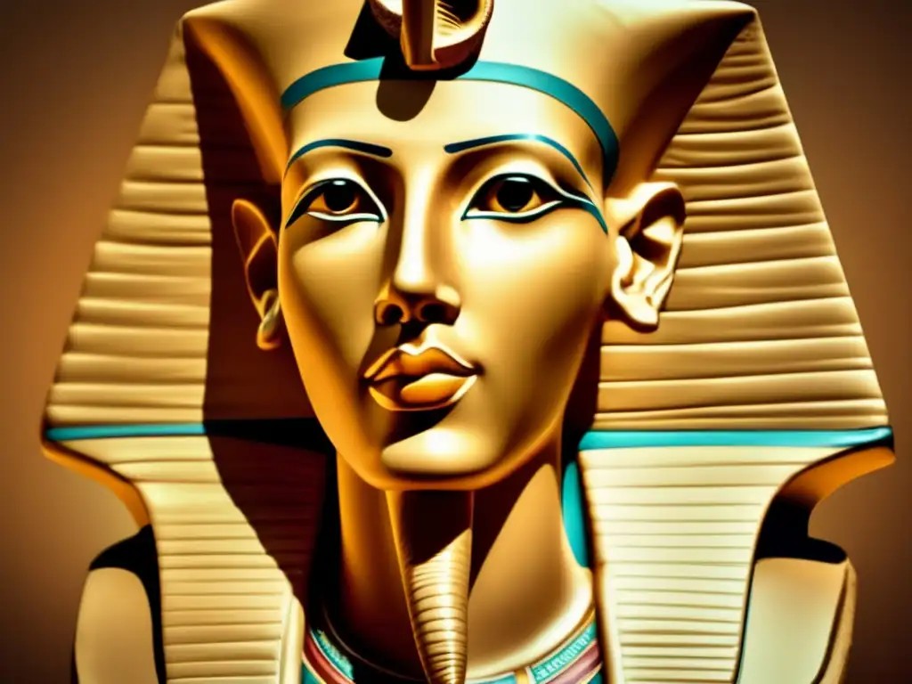 La enigmática imagen del busto de Akhenatón, faraón del antiguo Egipto, evoca la revolución con un toque vintage