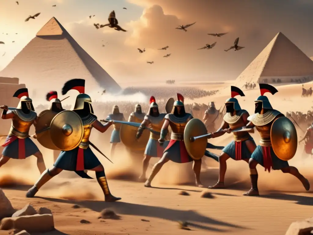 Épica batalla en el antiguo Egipto: Guerreros XVII Dinastía luchan ferozmente contra los invasores Hicsos
